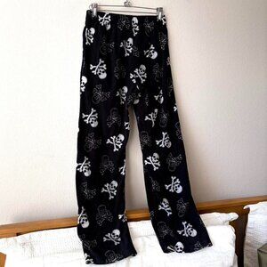 Croft & Barrow Black Fleece Skull Print Pajama Pants Men's Small